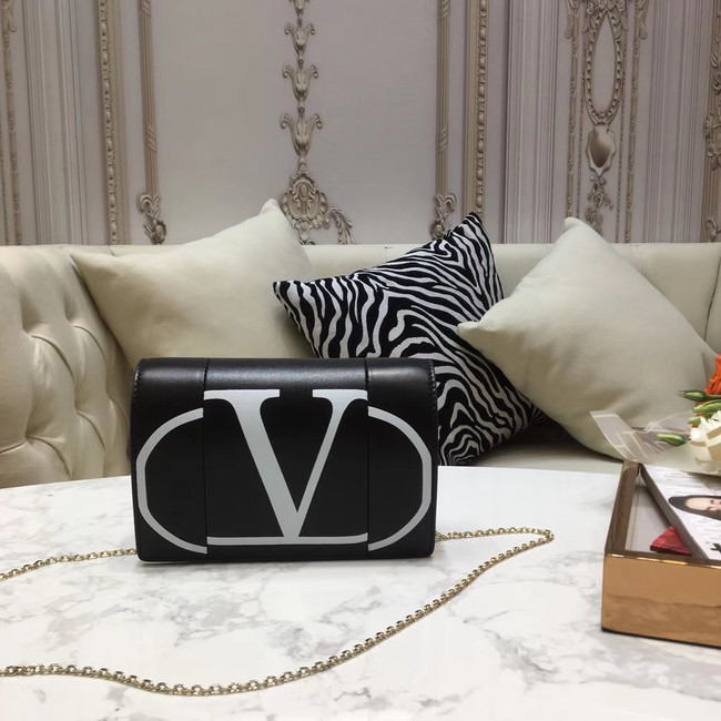 VALENTINO Origianl leather mini shoulder bag 8877 black&white