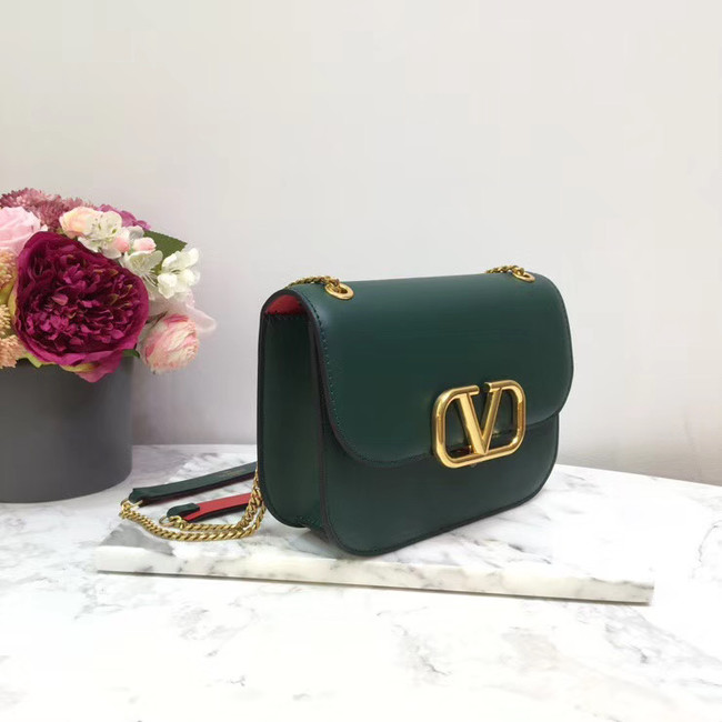 VALENTINO VLOCK Origianl leather shoulder bag 2222 green