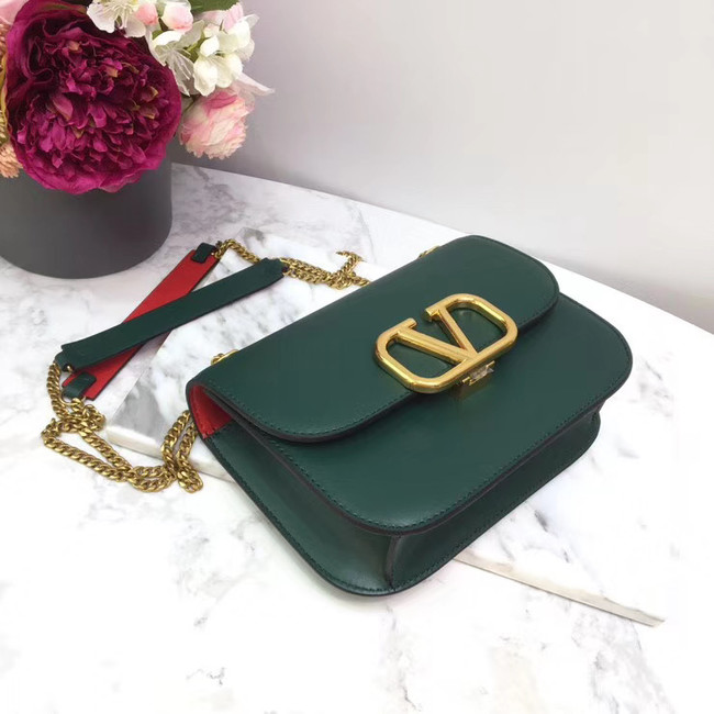 VALENTINO VLOCK Origianl leather shoulder bag 2222 green