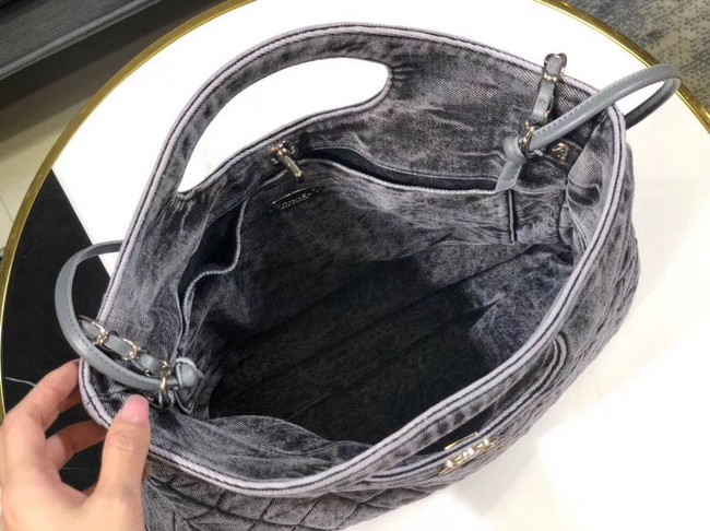 CHANEL Denim 31 Shopping bag AS1407 grey