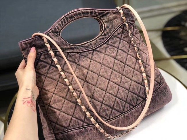 CHANEL Denim 31 Shopping bag AS1407 pink 