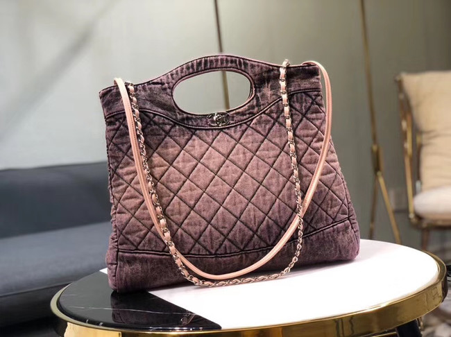 CHANEL Denim 31 Shopping bag AS1407 pink