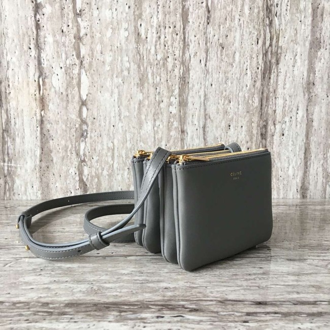 Celine TRIO BAG IN SMOOTH LAMBSKIN MINI 1920 grey