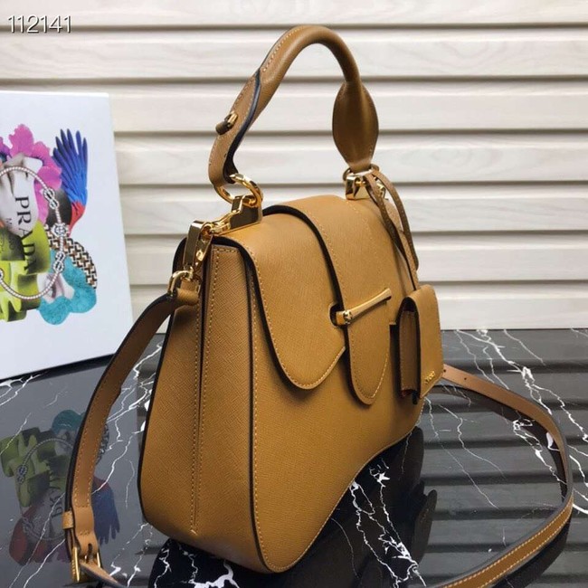 Prada Embleme Saffiano leather bag 1BN005 tan