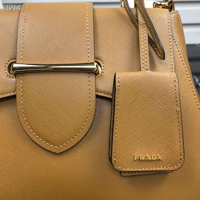 Prada Embleme Saffiano leather bag 1BN005 tan