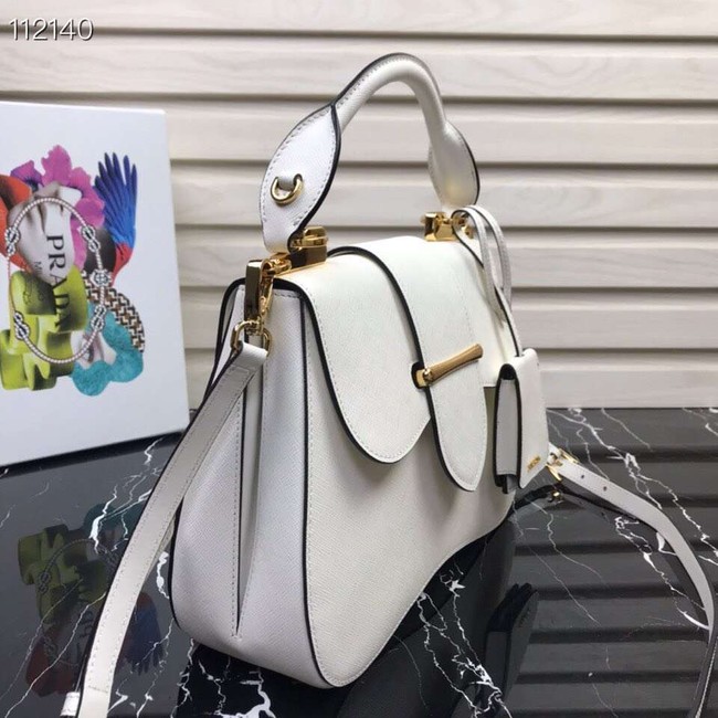 Prada Embleme Saffiano leather bag 1BN005 white