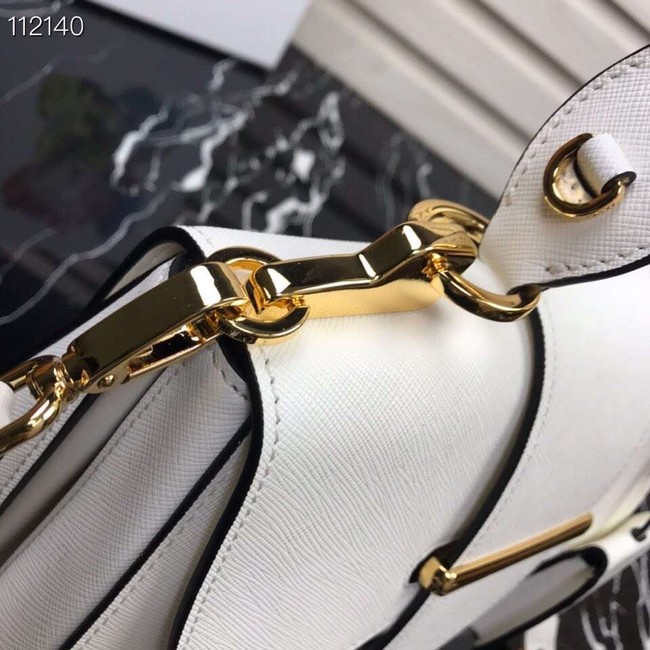 Prada Embleme Saffiano leather bag 1BN005 white