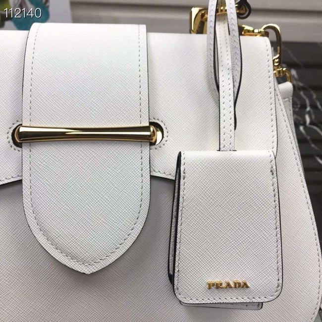 Prada Embleme Saffiano leather bag 1BN005 white