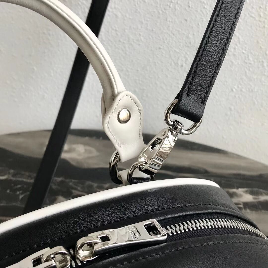 Prada Calf skin tote 1BD071 black&white