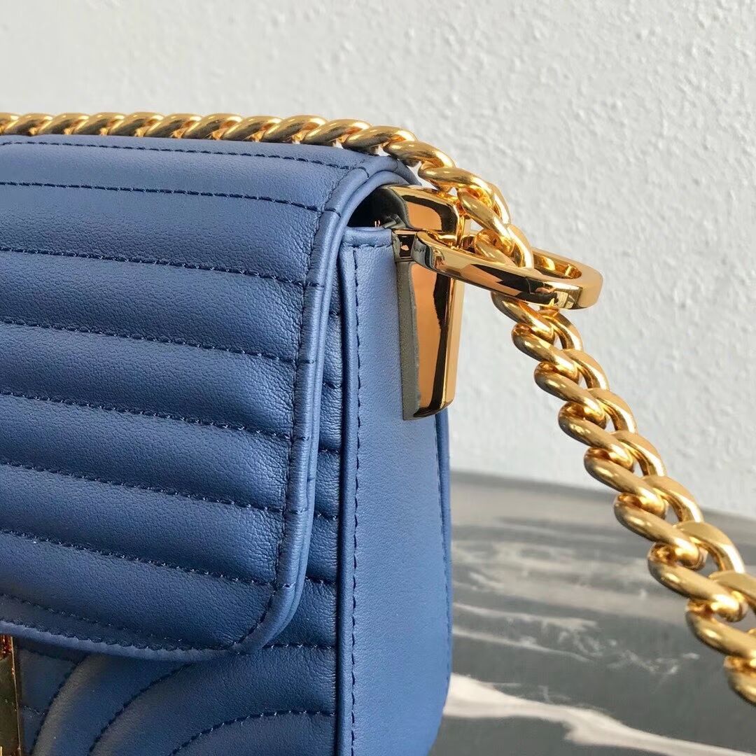 Prada Diagramme leather shoulder bag 1BD217 blue