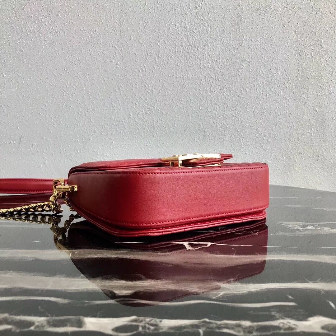 Prada Diagramme leather shoulder bag 1BD217 red