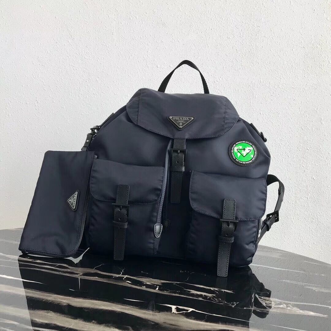 Prada Re-Nylon backpack 1BZ811 black&green