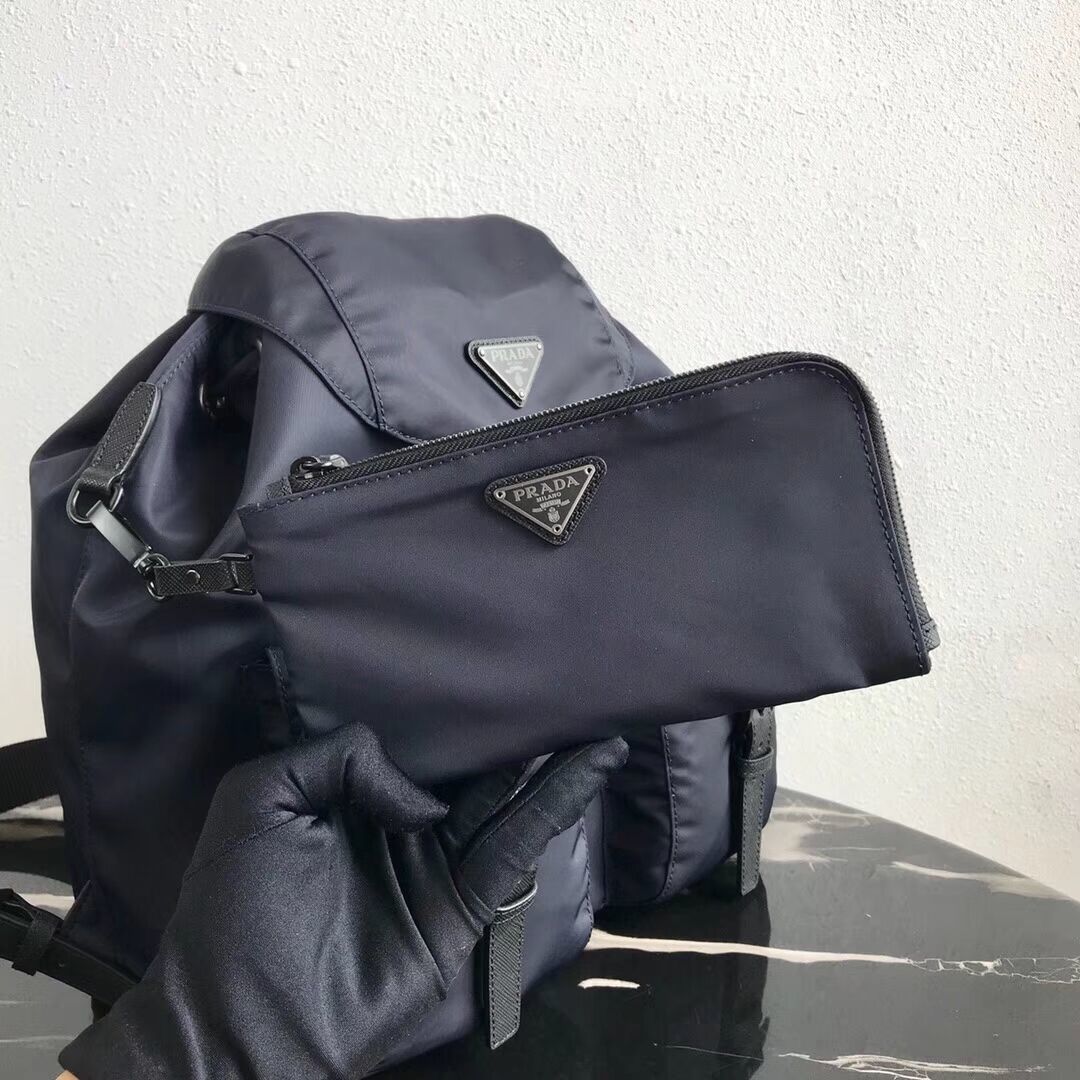 Prada Re-Nylon backpack 1BZ811 black&orange