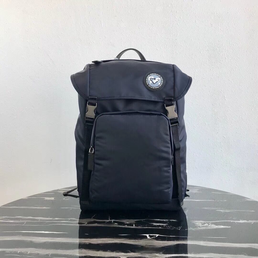 Prada Re-Nylon backpack 2VZ135 black&blue