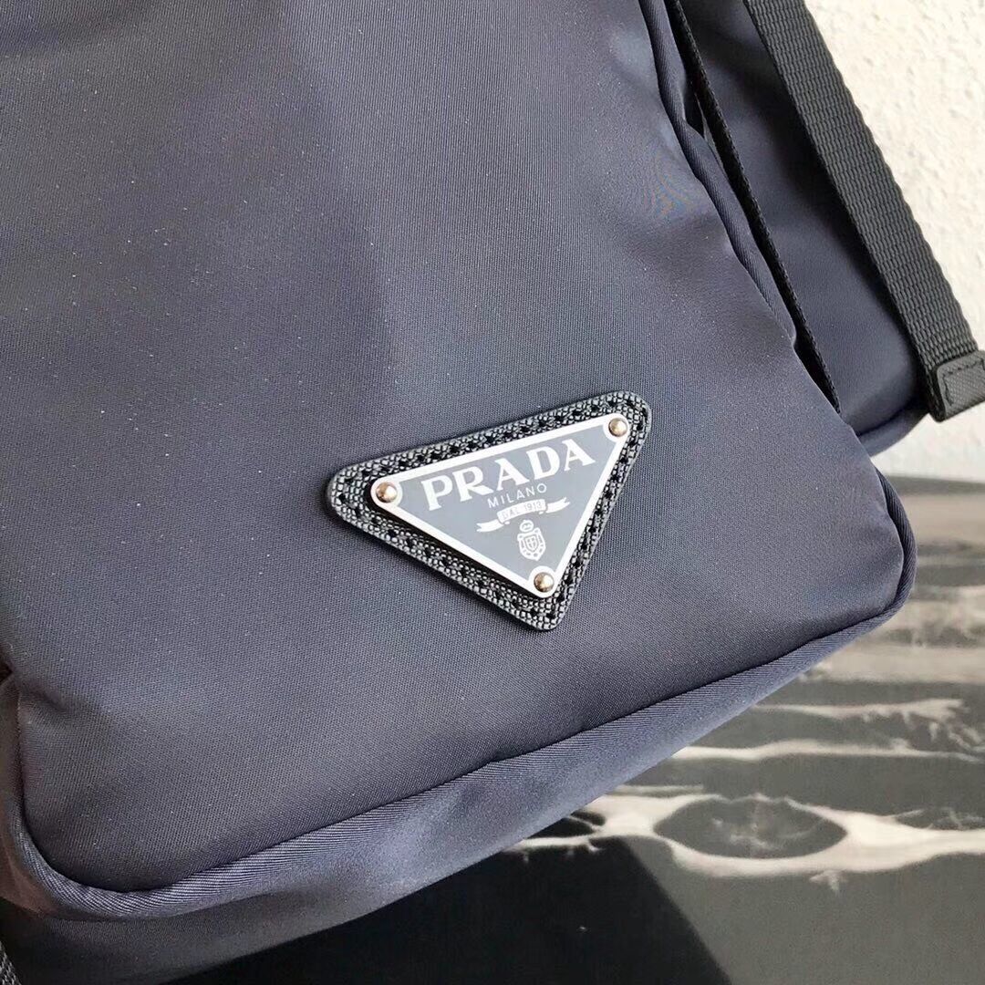 Prada Re-Nylon backpack 2VZ135 black&blue