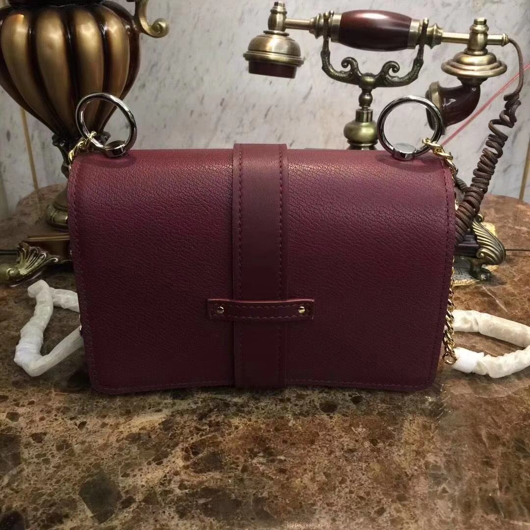 Chloe Original Calfskin Leather Bag 3S068 Burgundy