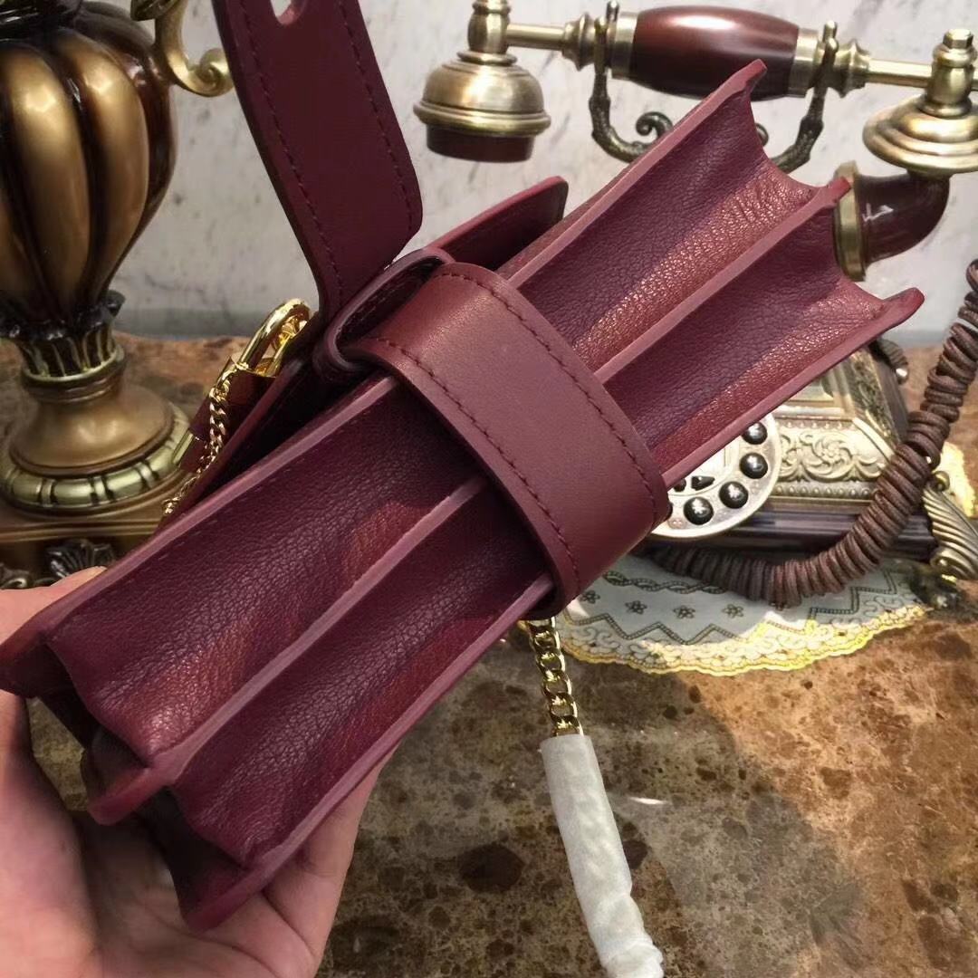 Chloe Original Calfskin Leather Bag 3S068 Burgundy