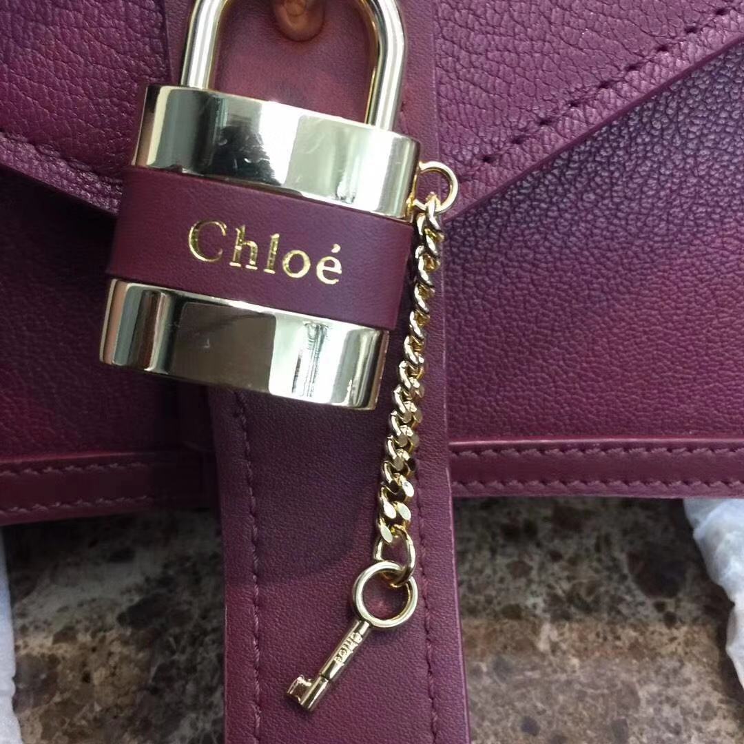 Chloe Original Calfskin Leather Bag 3S068 Burgundy