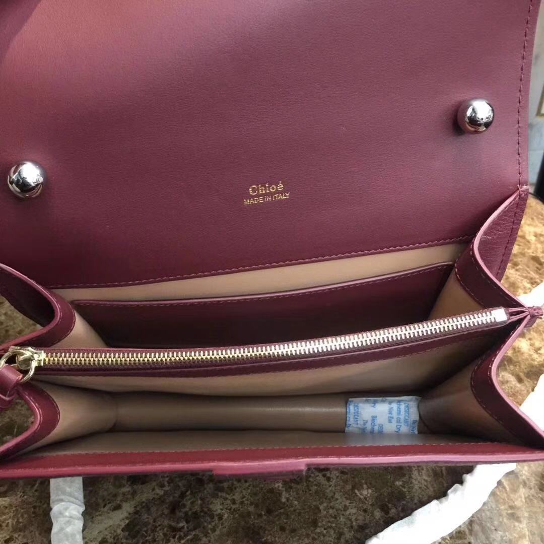 Chloe Original Calfskin Leather Bag 3S068 Burgundy