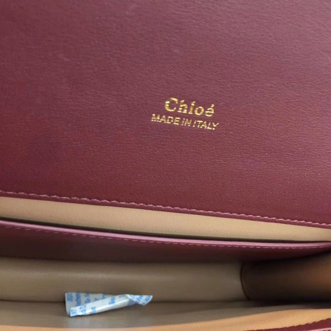 Chloe Original Calfskin Leather Bag 3S068 Burgundy