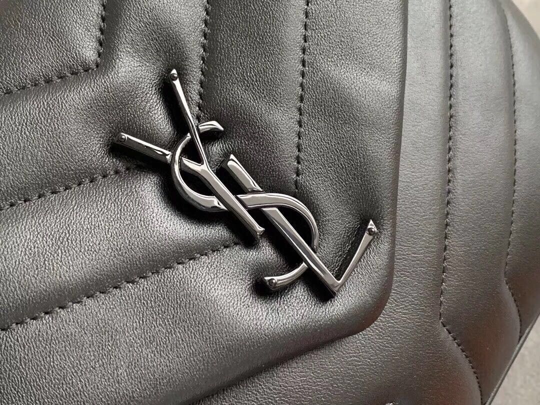 Yves Saint Laurent Calfskin Leather Tote Bag Black 464699 Black hardware 
