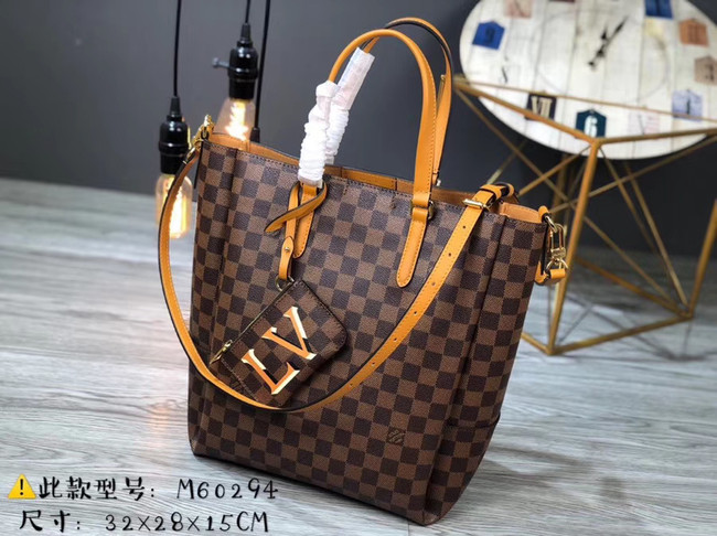 Louis Vuitton Damier Ebene Canvas Original Leather M62094 brown