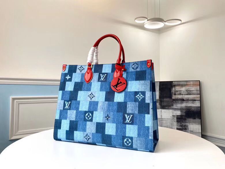 Louis Vuitton Monogram Damier Onthego Bag M44992 Blue