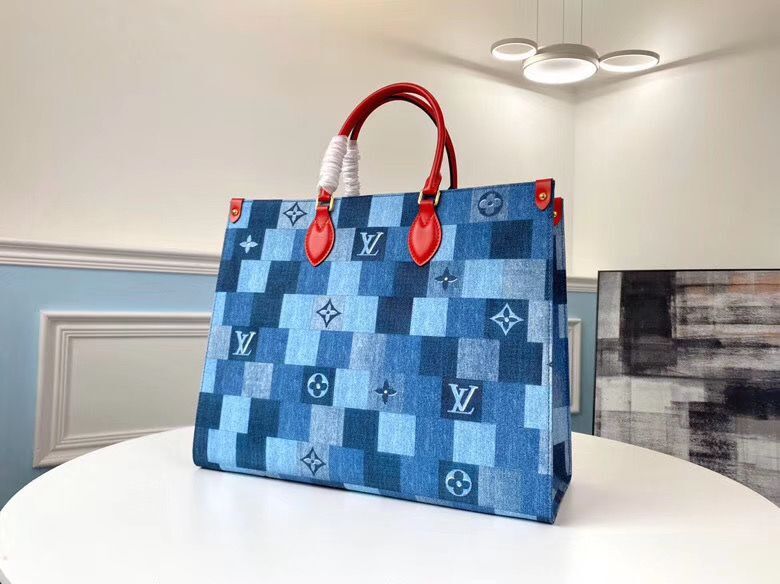 Louis Vuitton Monogram Damier Onthego Bag M44992 Blue