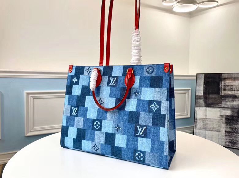 Louis Vuitton Monogram Damier Onthego Bag M44992 Blue