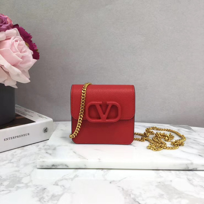 VALENTINO Origianl leather 067 Chain bag red