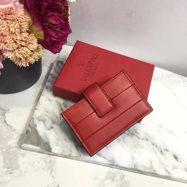 VALENTINO Origianl leather 023 Card Holder red