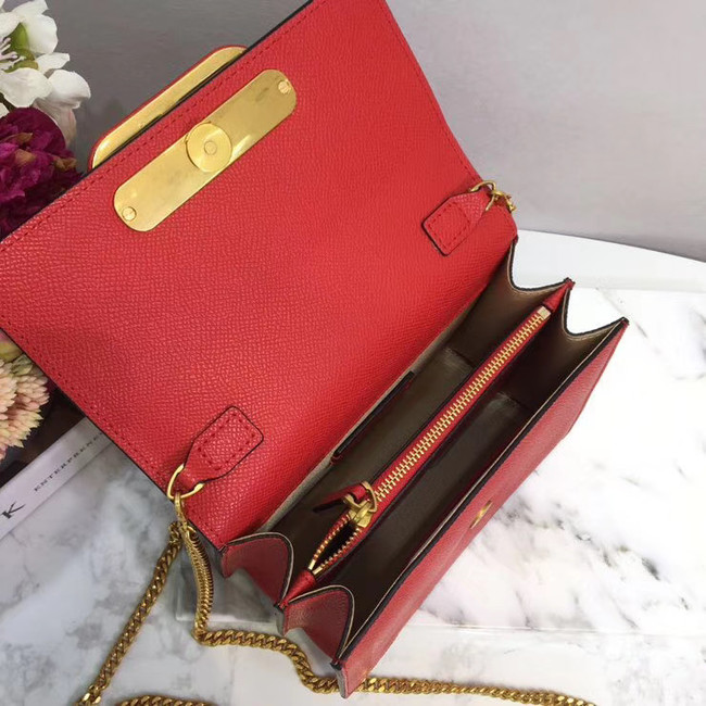 VALENTINO Origianl leather 069 Chain bag red