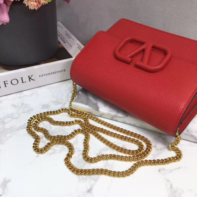 VALENTINO Origianl leather 069 Chain bag red