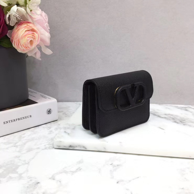 VALENTINO Origianl leather Card Holder 062 black