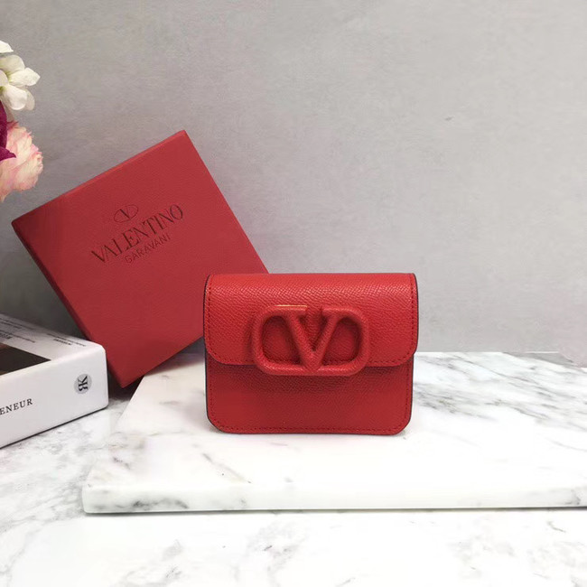 VALENTINO Origianl leather Card Holder 062 red