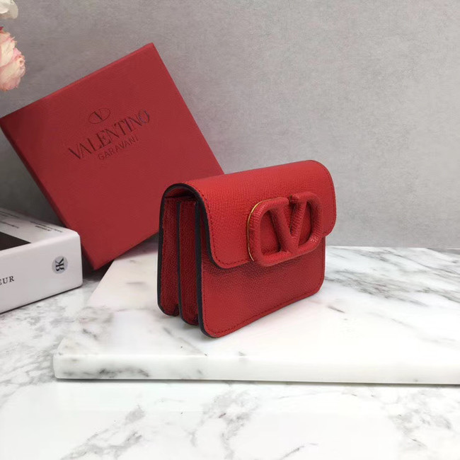 VALENTINO Origianl leather Card Holder 062 red