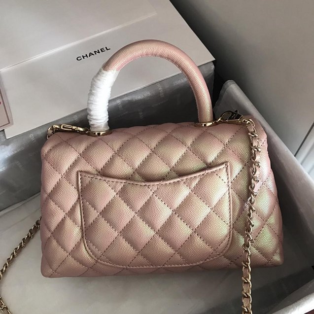 Chanel Small Flap Bag with Top Handle A92990 Light Pink