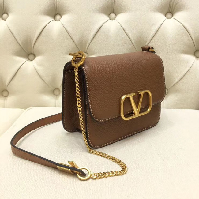 VALENTINO VLOCK Origianl leather shoulder bag 0905 brown