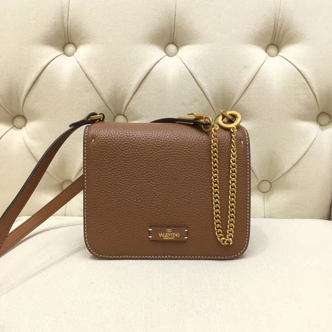 VALENTINO VLOCK Origianl leather shoulder bag 0905 brown