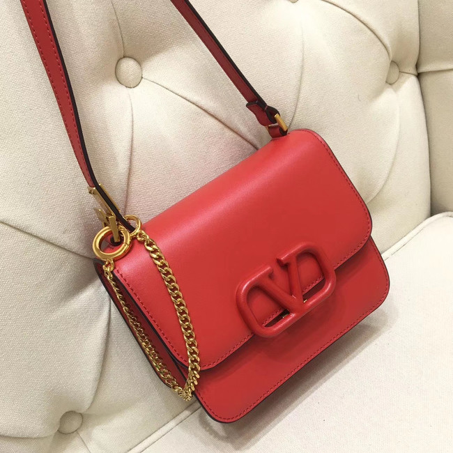 VALENTINO VLOCK Origianl leather shoulder bag 0906 red