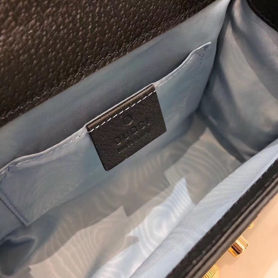 Gucci Signature GG Original Marmont Leather Shoulder Bag 431382 Black Bee