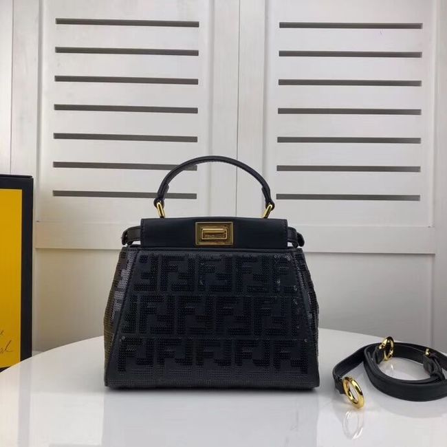 FENDI PEEKABOO ICONIC leather bag F0335 black