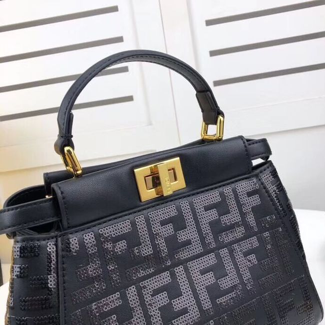 FENDI PEEKABOO ICONIC leather bag F0335 black