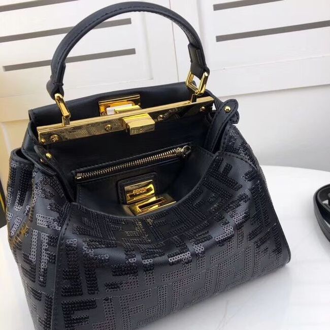 FENDI PEEKABOO ICONIC leather bag F0335 black