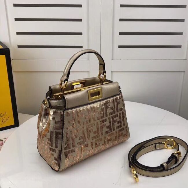 FENDI PEEKABOO ICONIC leather bag F0335 gold