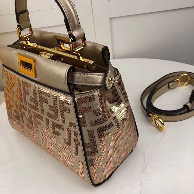 FENDI PEEKABOO ICONIC leather bag F0335 gold