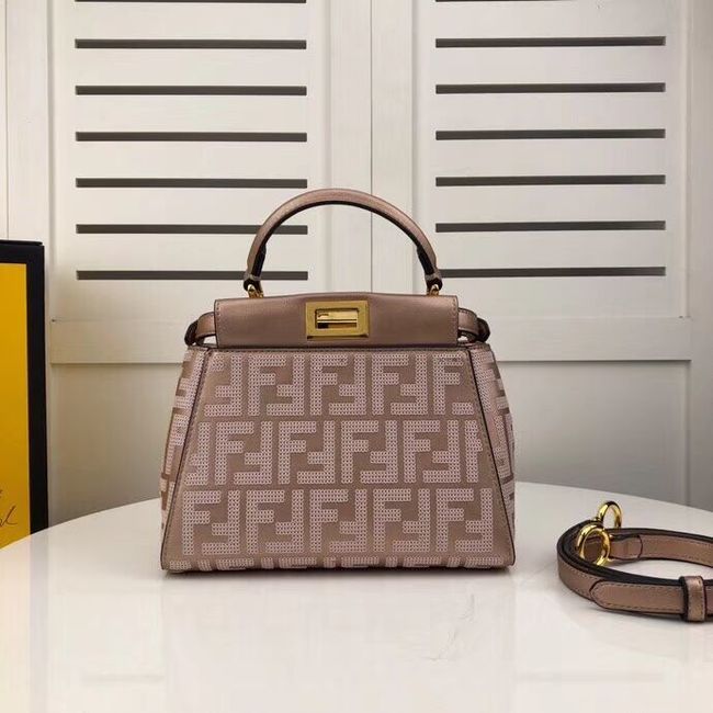 FENDI PEEKABOO ICONIC leather bag F0335 pink