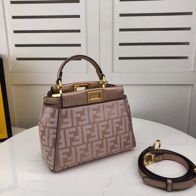 FENDI PEEKABOO ICONIC leather bag F0335 pink