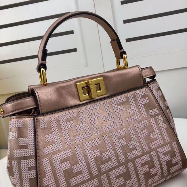 FENDI PEEKABOO ICONIC leather bag F0335 pink