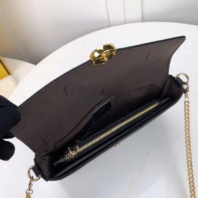 Fendi WALLET ON CHAIN WITH POUCHES leather mini-bag F0005 black